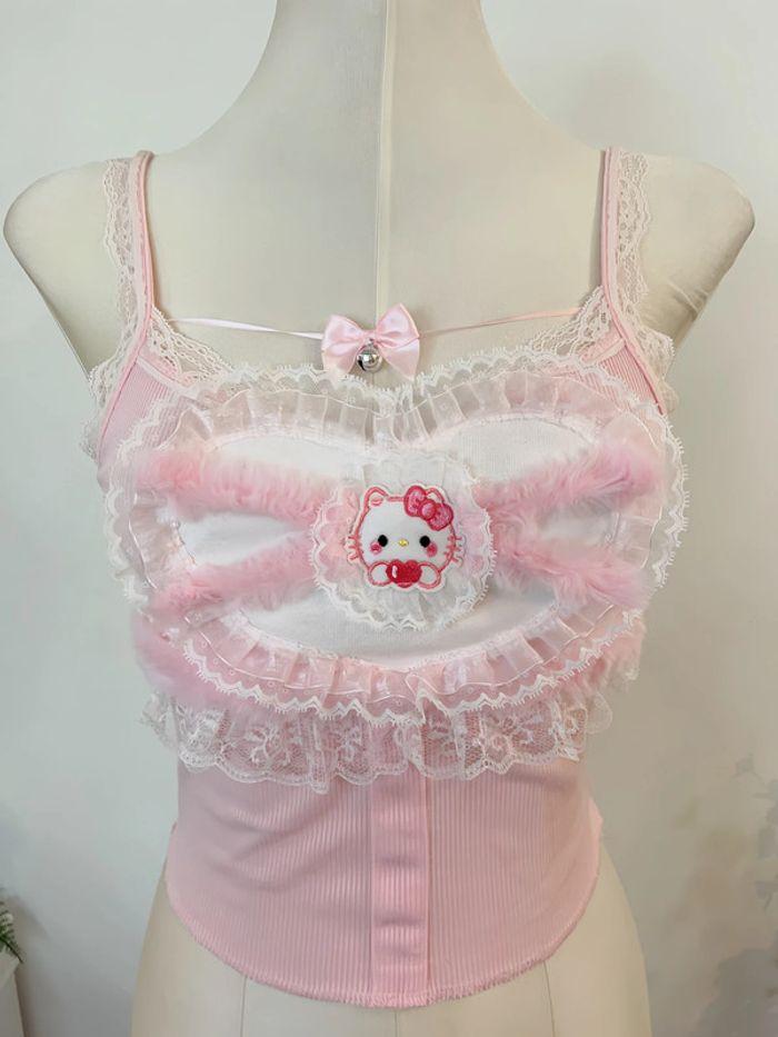 Top Cute Kawaii style Sanrio Hello Kitty Pink Princess Barbie Cosplay - photo numéro 4