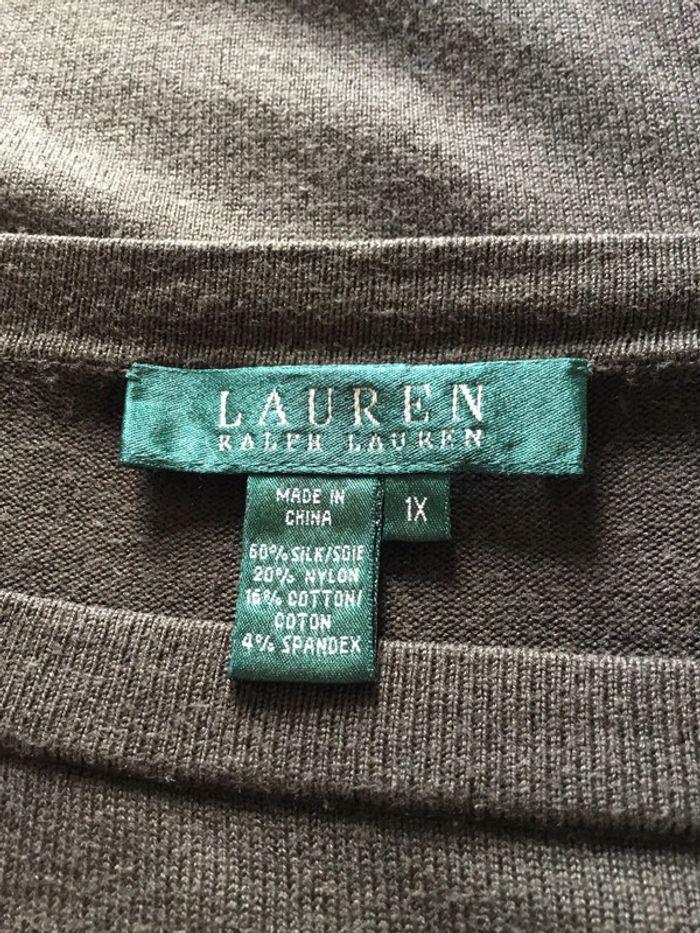 Pull col rond pour femme manches 3/4 Lauren Ralph Lauren vert kaki taille 1X 015 - photo numéro 7