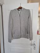 Gilet zippé gris taille  S