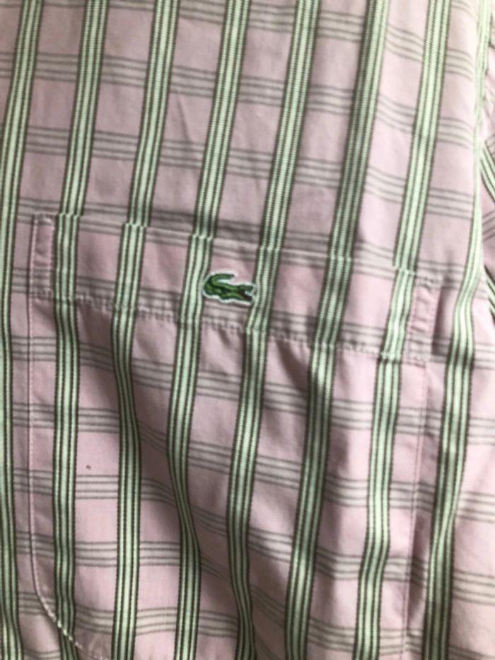 Chemise Lacoste Taille 38 à carreaux Rose - photo numéro 2