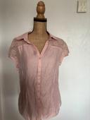 Jolie chemise manches courtes rose taille 46