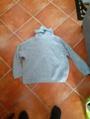 Pull gris col roulé M