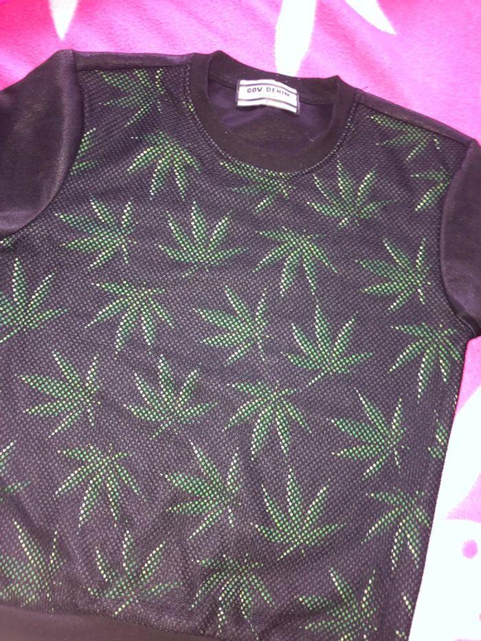 Pull  manche longue cannabis - photo numéro 1