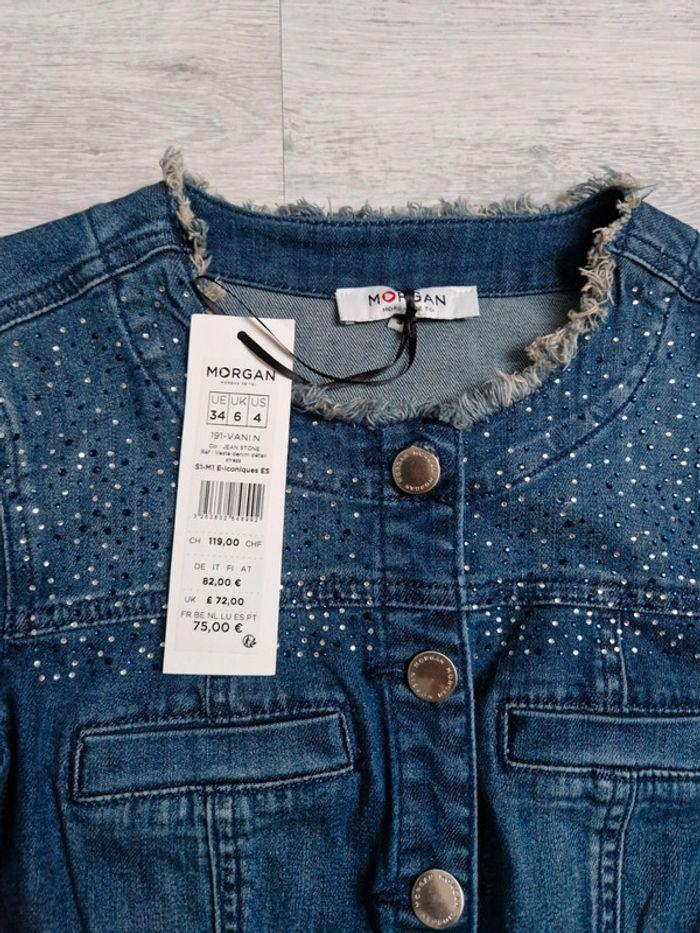 Veste en jean Morgan neuve avec étiquette taille 34 - photo numéro 2