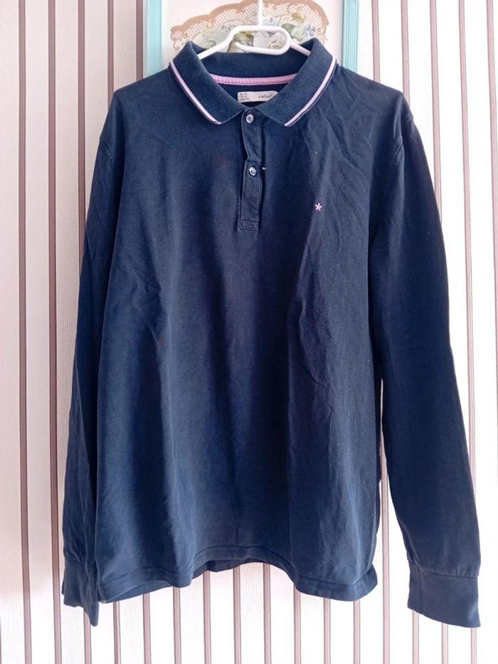 Polo bleu marine à grandes manches taille XL de chez Celio - photo numéro 1