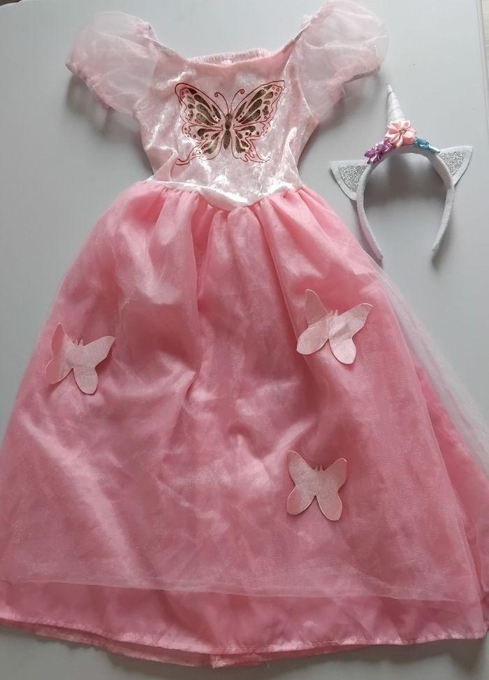 👸 Déguisement Princesse Papillon Robe 7 - 10 Ans - photo numéro 1