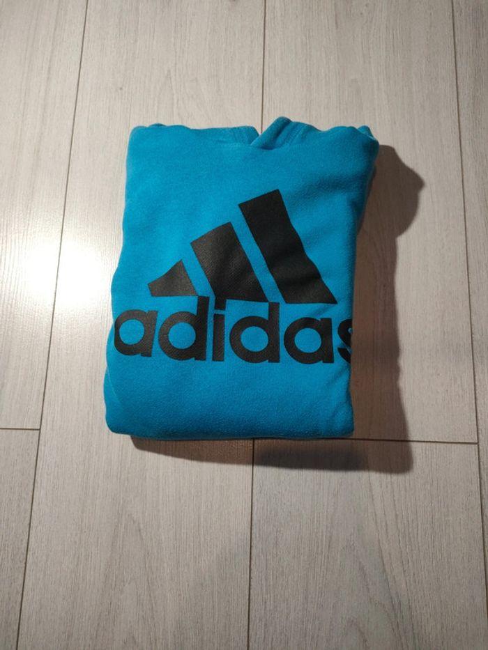 Sweat à capuche bleu adidas - photo numéro 2