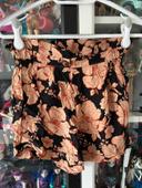 Short noir à motif grosses fleurs pinkie taille XS