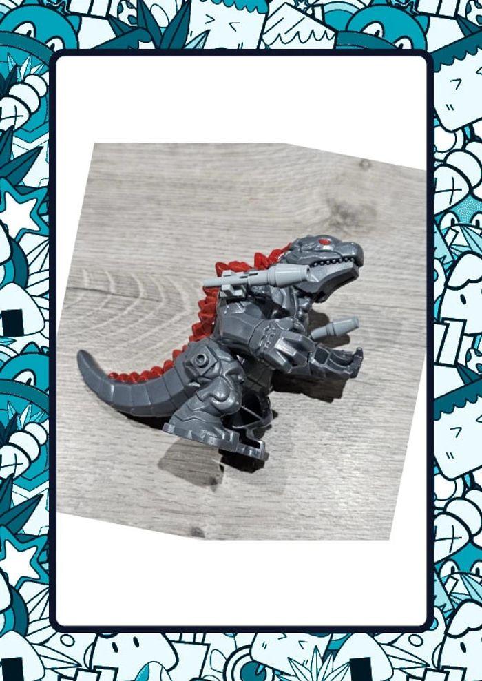 Minifigurine Mega Godzilla géant gris/rouge (compatible Lego)