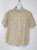 Chemise jaune clair blanc aztèque vintage / New Man - 42/XL