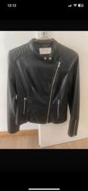 Veste simili cuir Noire