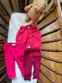 Lot trois pantalons roses