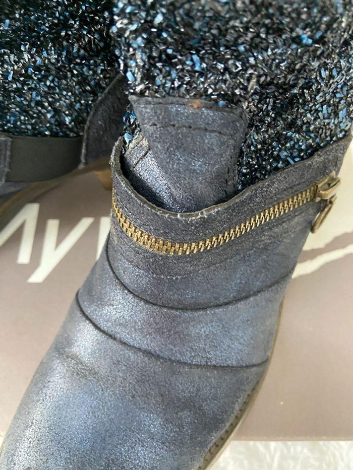 Bottes bottines marine / metallic Myma 39 tbe - photo numéro 4