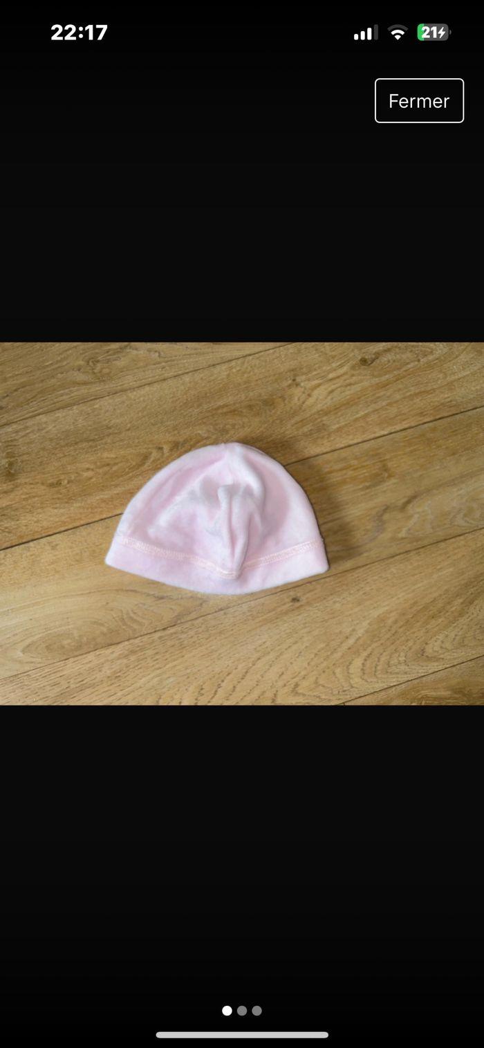 Bonnet naissance petit bateau 1 mois  Rose - photo numéro 1