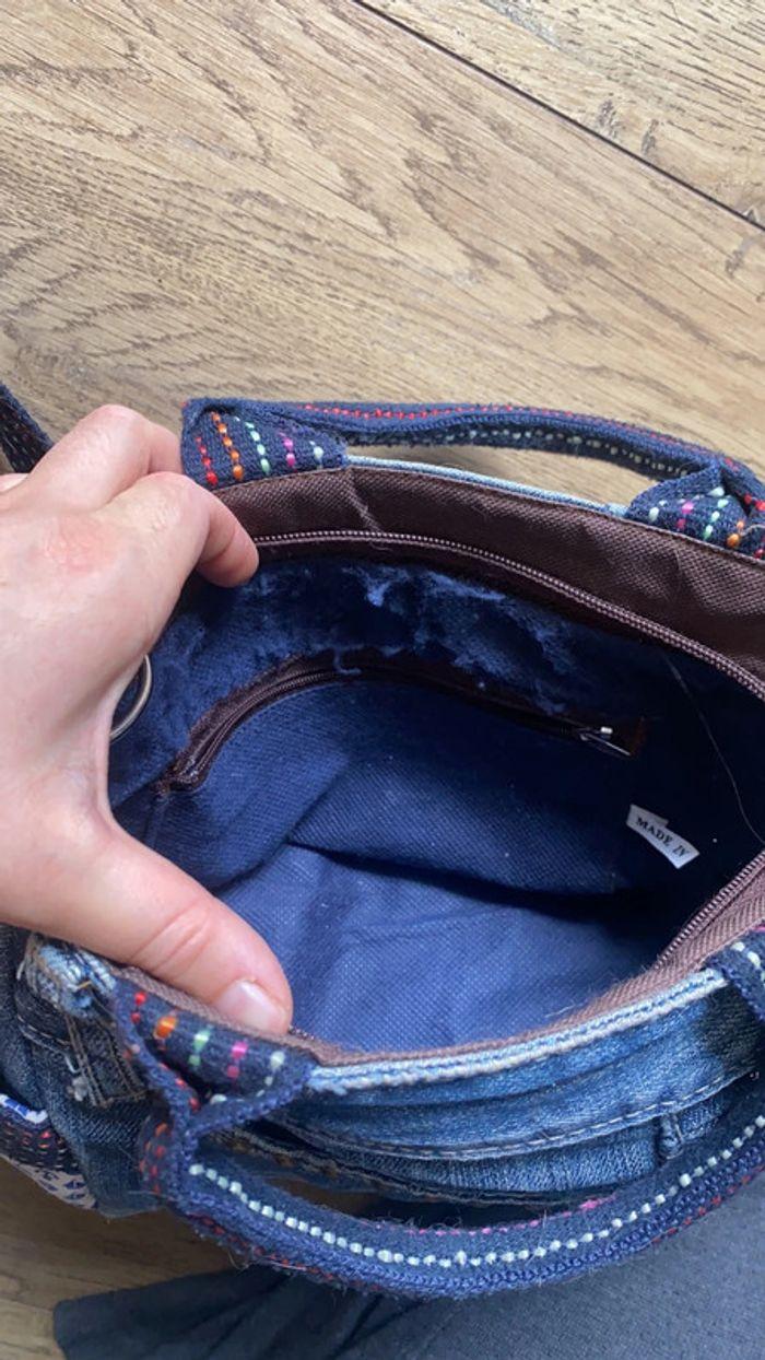 Sac y2k en jean et tissu fait à partir d’un vrai pantalon - photo numéro 8