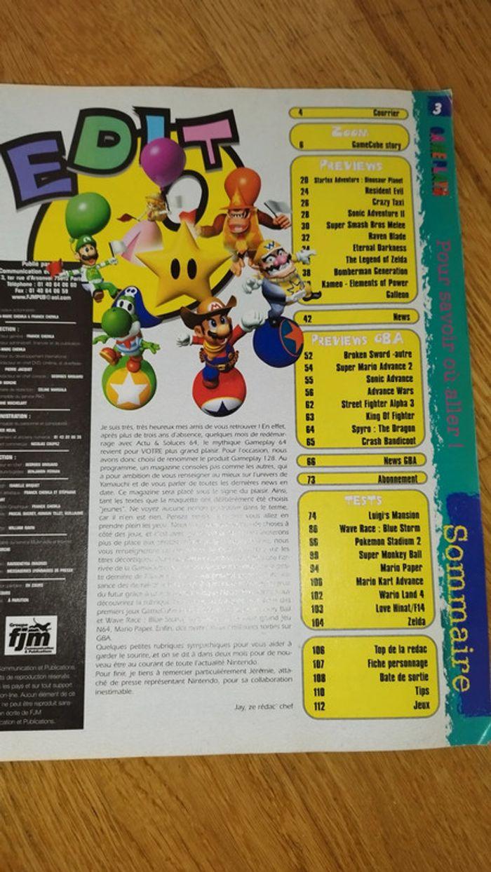 Magazine GamePlay 128 1 Vintage retrogaming Mario Zelda Resident Evil Gamecube - photo numéro 2