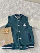 Veste gilet blouson lulu Castagnette petrole blanc comme neuf