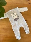 Pyjama velours gris Zara Kids 3/6 mois 68cm