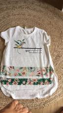 Teeshirt BLANC fleurs stradivarius taille S