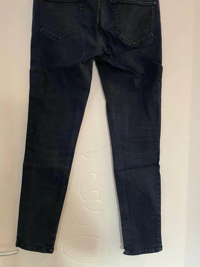 Pantalon jean court extensible bleu marine taille basse skinny fermeture bas Massimo dutti taille 36 - photo numéro 7