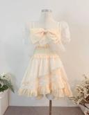 Dress Robe Yellow Rose Cute Kawaii Princess Barbie Cosplay Lolita