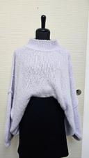 Pull maille chaude oversized lila laine Mademoiselle Chic