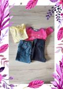 Lot 2 leggings, 1 body, 1 tee-shirt manches longues bébé fille 1 an