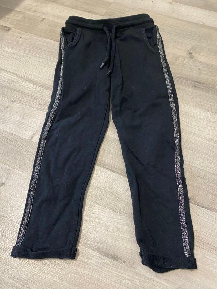 Pantalon jogging noir bande argenté u essentiel 3 ans - photo numéro 1