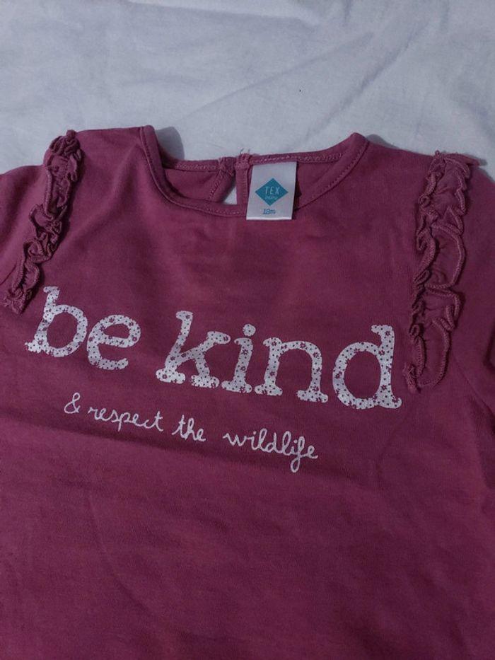 Maillot manches longues 12 mois fille rose be kind - photo numéro 2