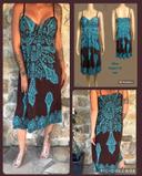 🤎 robe bretelles marron imprimée turquoise SOLDÉ -10% 🤎