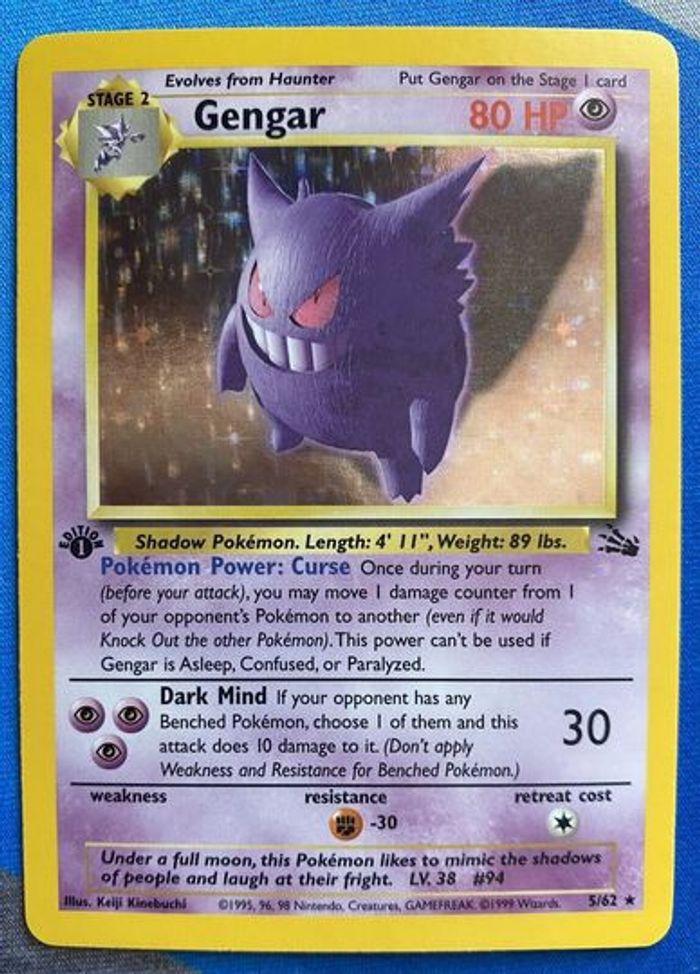 Carte Gengar Pokémon 1st Édition - photo numéro 1