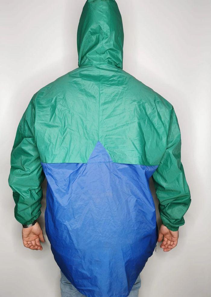 Veste Coupe Vent Imperméable Vintage à Capuche Guy Xsar Homme Taille 9 Vert Bleu - photo numéro 4