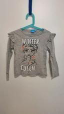 Tee shirt manche longue disney reine des neiges taille 6 ans