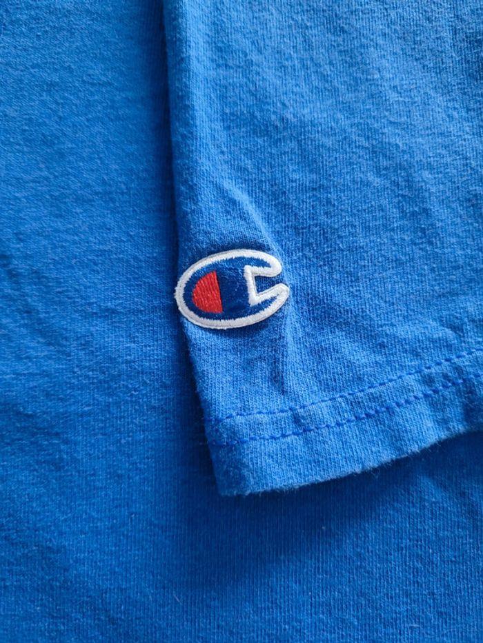 T-shirt Champion USA Vintage Bleu Logo Brodé BYU Y2K Taille XL - photo numéro 6