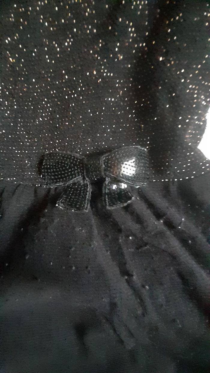 Robe noire en tulle et maille paillette - photo numéro 3