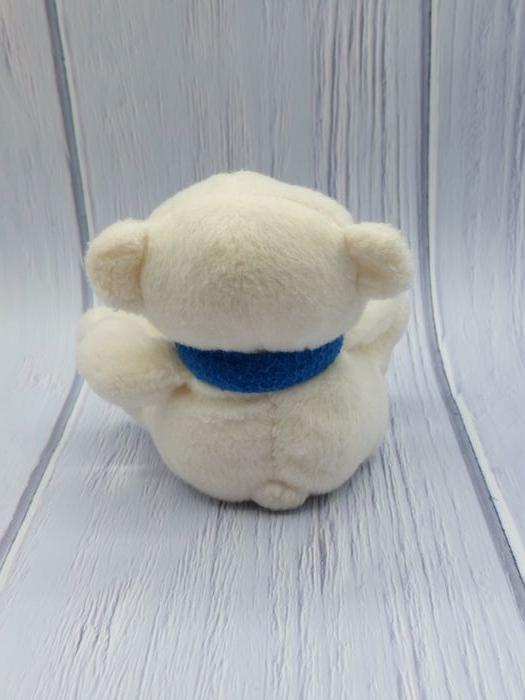 Peluche doudou ours blanc écharpe bleue TEMPS L POUR UNICEF 15 cm assis - photo numéro 2