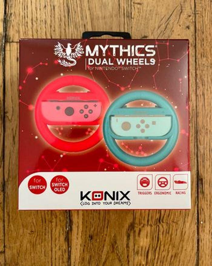 2x Volant accessoire pour Joy-Con Nintendo Switch Konix Dual Wheels volants - photo numéro 1