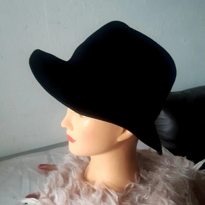 Chapeau noir pure laine femme 58 cm France mode - photo numéro 3