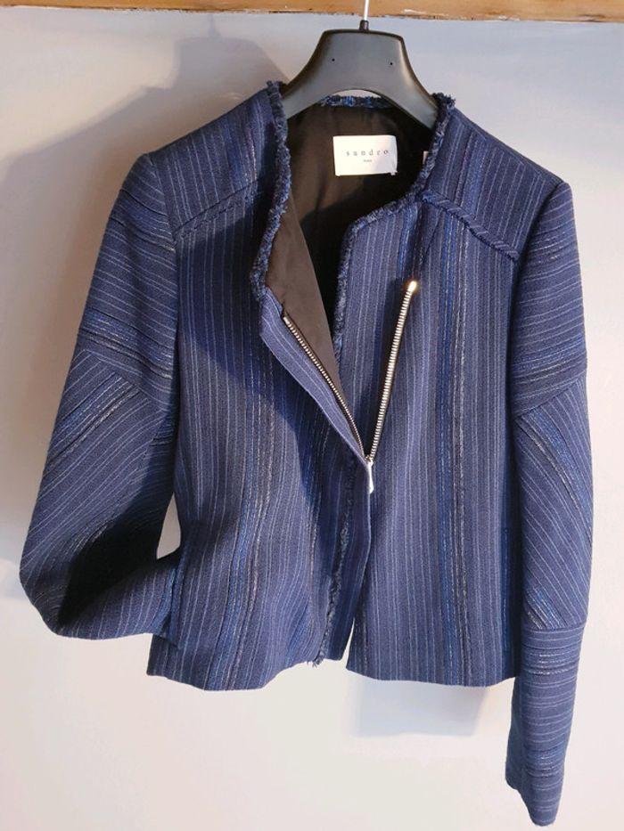 Veste Sandro Blucy bleu égyptien neuve - photo numéro 1