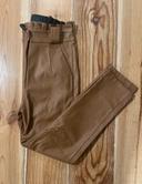 Pantalon marron similicuir cuir taille haute taille S