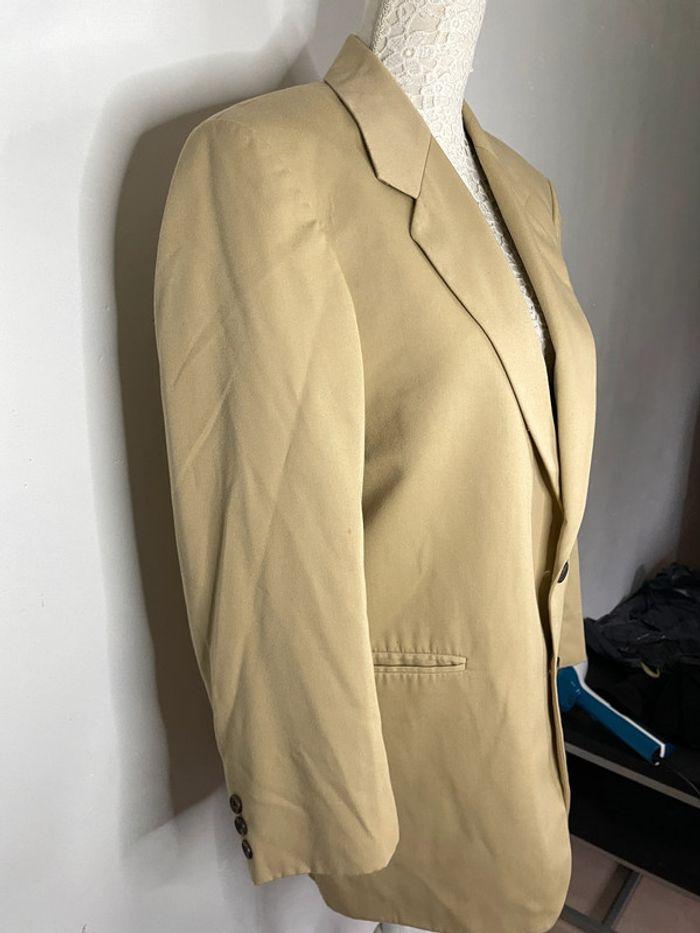 Blazer beige kaki, oversize, vintage - photo numéro 4