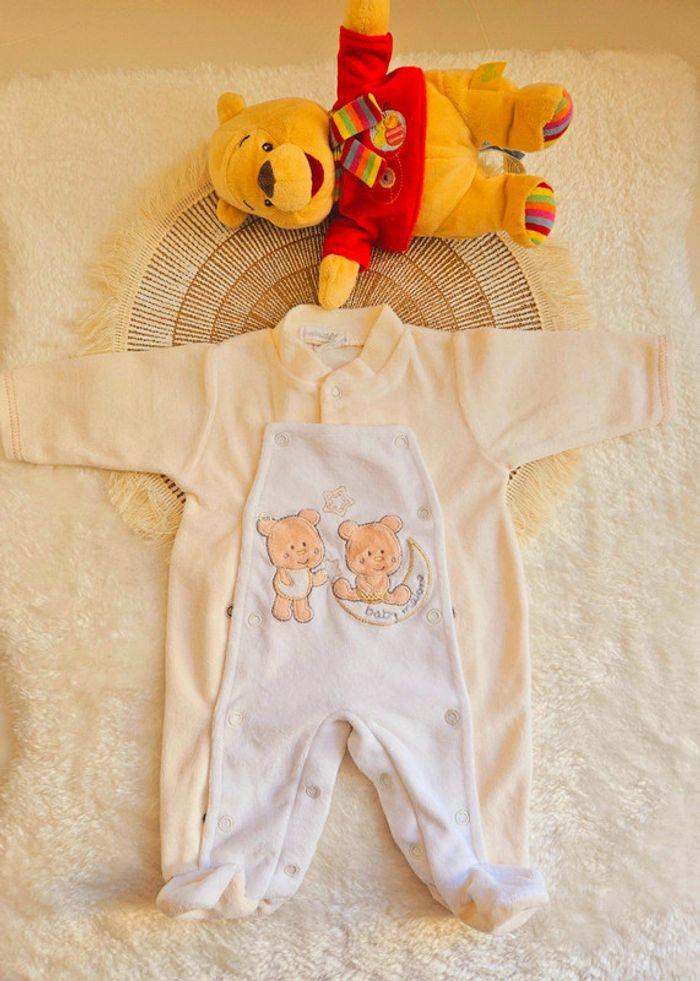 Pyjama en velours, lot de vêtements, bodie, leggins jaune et blanc/Maiorista-Naissance - photo numéro 2