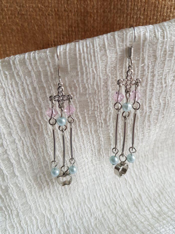 Boucle d'oreilles pendantes - perles