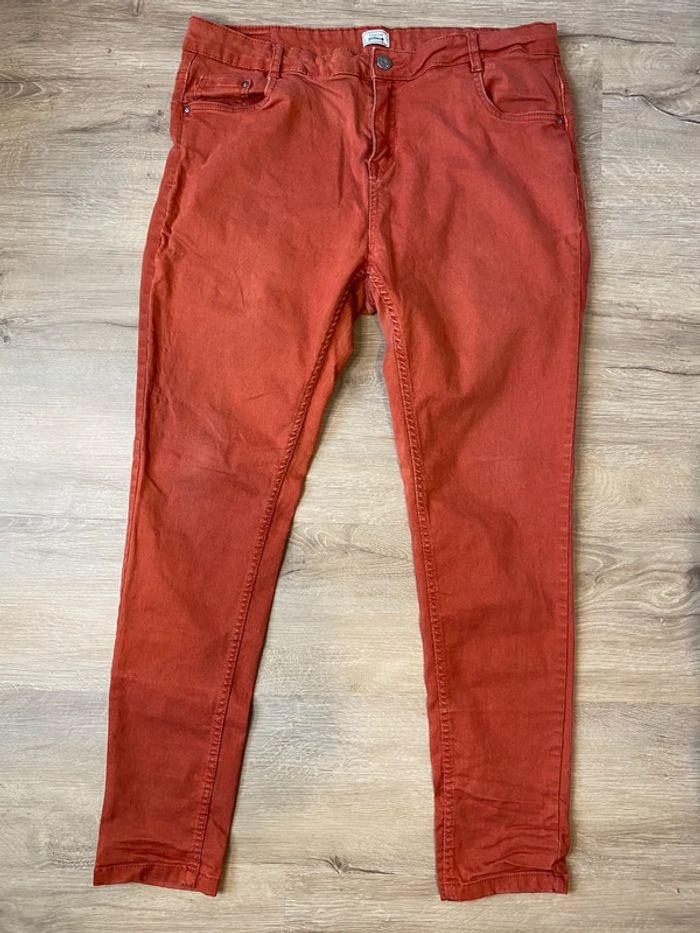 Pantalon skinny couleur rouge brique Pimkie taille 44 / 2XL - photo numéro 2