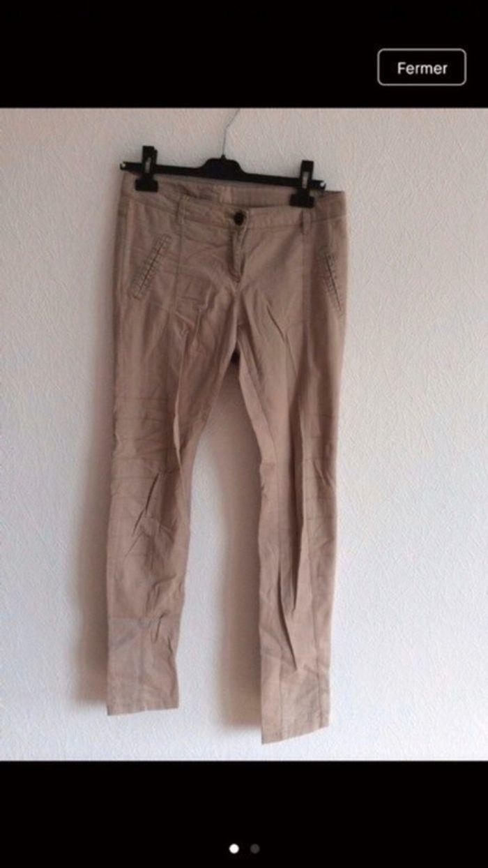 Pantalon beige slim - photo numéro 3