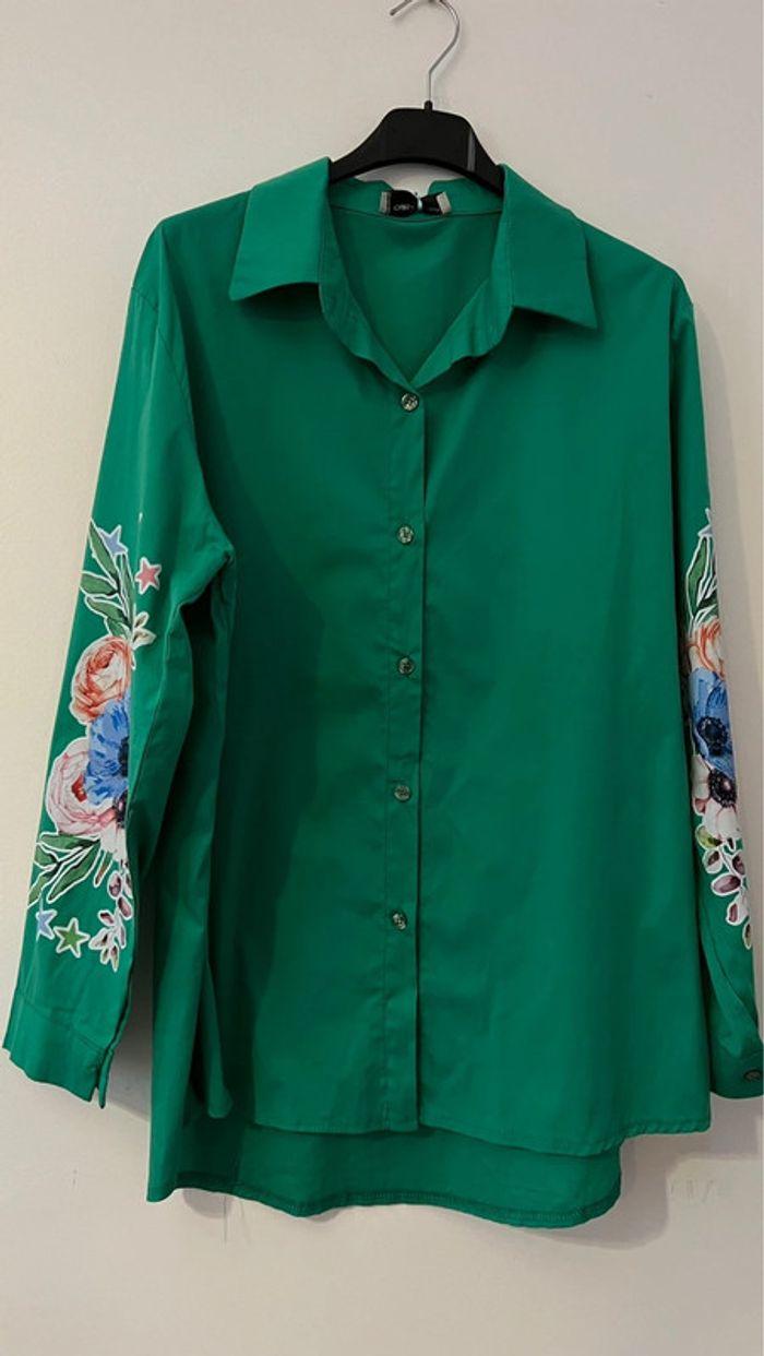 Chemise verte manches imprimées 👗 - photo numéro 4