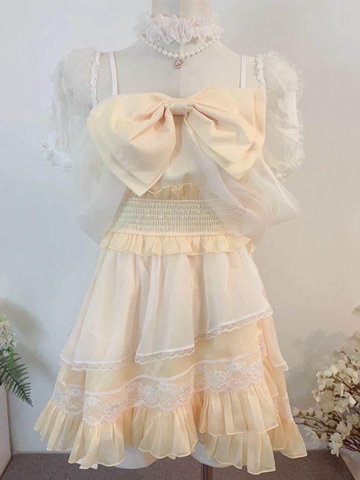 Dress Robe Yellow Rose Cute Kawaii Princess Barbie Cosplay Lolita - photo numéro 6