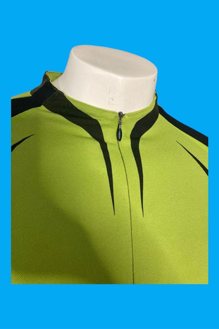 Maillot cyclisme Adidas à manches courtes vert anis/noir taille M bon état - photo numéro 4