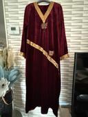 robe traditionnelle velours bordeaux TU