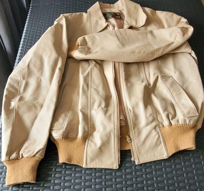 Veste cimili.cuir beige mixte - photo numéro 3